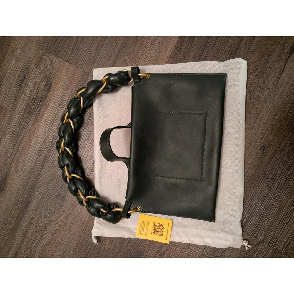 Proenza Schouler Green Leather Braided Handle‎ Shoulder Handbag READ Wedding